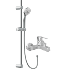 Смеситель для ванны с душем MEGA Sun MG-SUN01 + Душевой гарнитур Cersanit Vibe 63067 хром