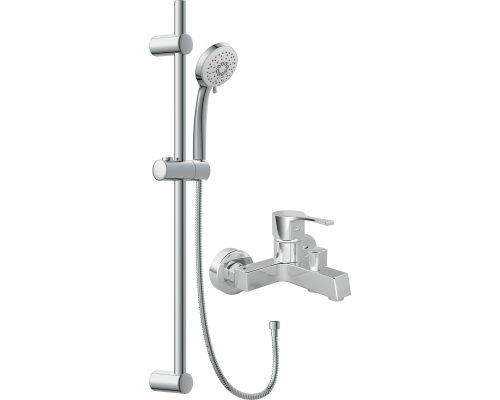 Смеситель для ванны с душем MEGA Sun MG-SUN01 + Душевой гарнитур Cersanit Vibe 63067 хром