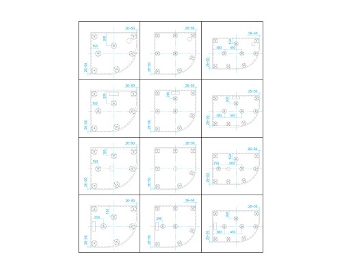Душевой поддон асимметричный RGW ST/AL-G Графит  800x1200