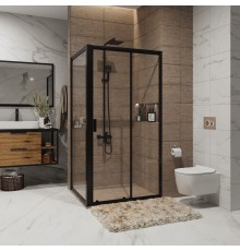 Душевой уголок Niagara Nova NG-82-11AB-A90B 110x90, прямоугольный, черный