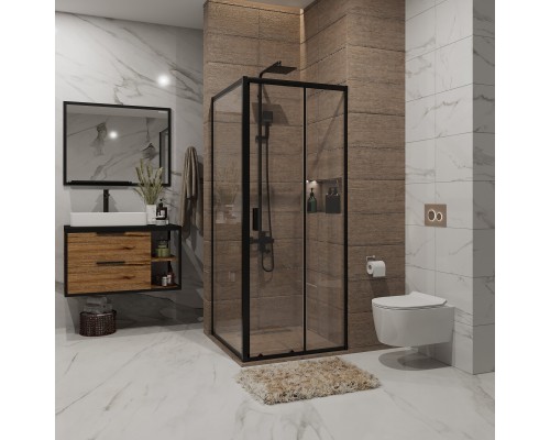 Душевой уголок Niagara Nova NG-82-9AB-A80B 90x80, прямоугольный, черный