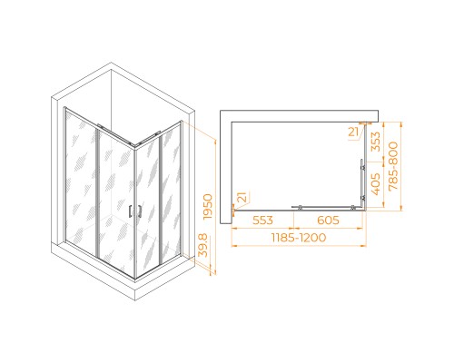 Душевой уголок RGW PA-040B 800x1200 Душевой уголок RGW PA-040B 800x1200