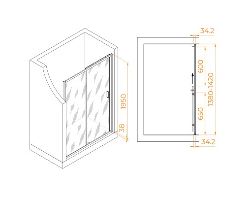 Душевая дверь RGW PA-14W 1400 Душевая дверь RGW PA-14W 1400