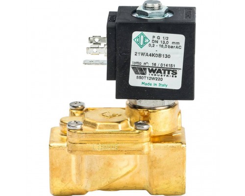 Соленоидный клапан Watts 850Т (850T12W220) для систем водоснабжения 1/2 230V Н.З. (10023639) Соленоидный клапан Watts 850Т (850T12W220) для систем водоснабжения 1/2 230V Н.З. (10023639)
