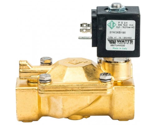 Соленоидный клапан Watts 850Т (850T34W220) для систем водоснабжения 3/4 230V Н.З. (10023642) Соленоидный клапан Watts 850Т (850T34W220) для систем водоснабжения 3/4 230V Н.З. (10023642)