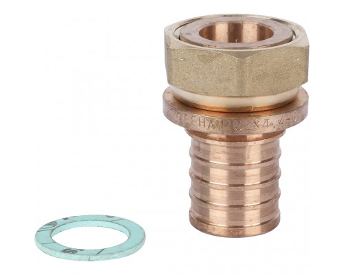 Переходник REHAU RAUTITAN с накидной гайкой 32-G 1 RX+ для труб из сшитого полиэтилена аксиальный (14563411001)