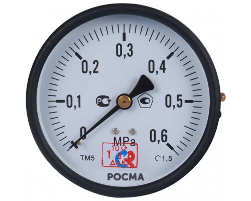 Манометр РОСМА 100 мм 150 градусов 1/2 давление 0.6 МРа ТМ-510Т (00000000906)