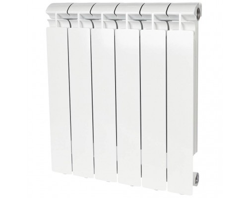Радиатор алюминиевый STOUT ALPHA 500 6 секций боковое подключение (белый RAL 9016) SRA-2310-050006 (SRA-2310-050006)