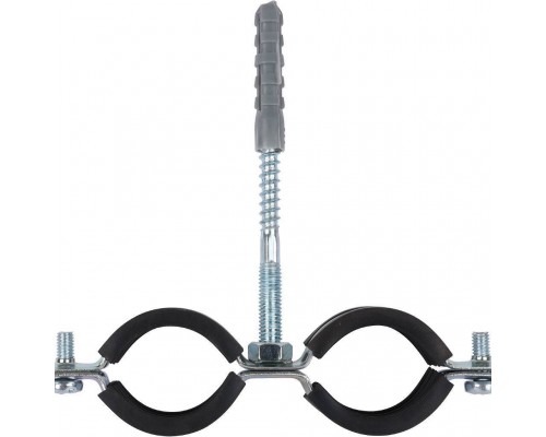 Комплект двойной хомут для труб STOUT хомут+шпилька шуруп +дюбель пластиковый 1 (32-35) (SAC-0020-200001)