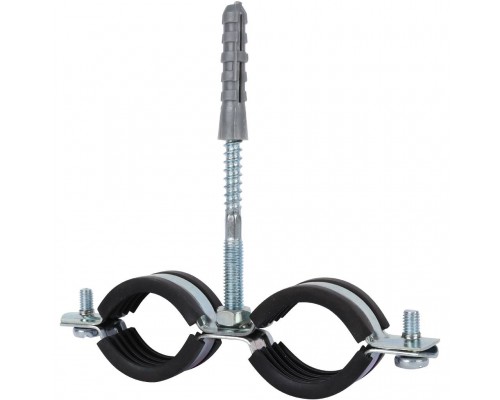 Комплект двойной хомут для труб STOUT хомут+шпилька шуруп +дюбель пластиковый 1 (32-35) (SAC-0020-200001)