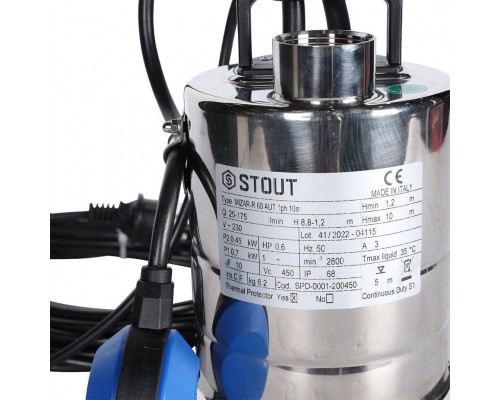 Насос дренажный STOUT с поплавком SPD-0001-200450 (SPD-0001-200450) Насос дренажный STOUT с поплавком SPD-0001-200450 (SPD-0001-200450)