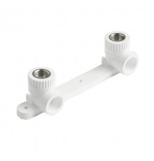 Угольник двойной Pro Aqua d=20-1/2 PP-R с креплением комбинированный ВР Белый (PA280008P)