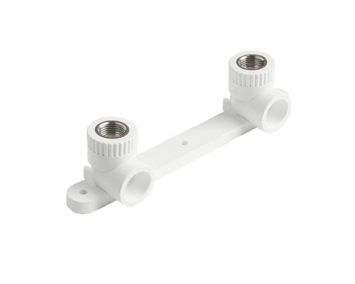 Угольник двойной Pro Aqua d=25-1/2 PP-R с креплением комбинированный ВР Белый (PA280012P) Угольник двойной Pro Aqua d=25-1/2 PP-R с креплением комбинированный ВР Белый (PA280012P)