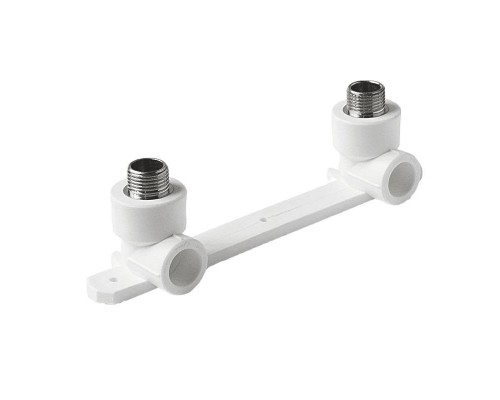 Угольник двойной Pro Aqua d=20-1/2 PP-R с креплением комбинированный НР Белый (PA280108P) Угольник двойной Pro Aqua d=20-1/2 PP-R с креплением комбинированный НР Белый (PA280108P)