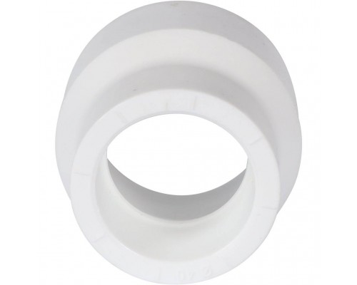 Муфта переходная Политэк 50х40 внутр./внутр. для полипропиленовых труб под сварку (цвет белый) (9000005040)