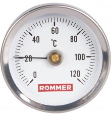 Термометр биметаллический накладной ROMMER 63 мм 120 градусов с пружиной 1/2 (RIM-0004-630015)