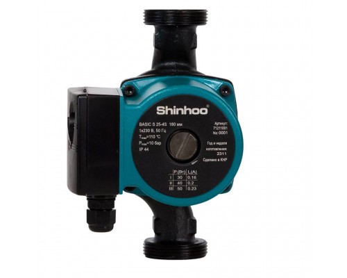 Циркуляционный насос SHINHOO BASIC S 25-8S 180 (71211003) Циркуляционный насос SHINHOO BASIC S 25-8S 180 (71211003)