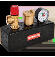 Группа безопасности котла ROMMER 3 бар, 1  (до 50 кВт) (в теплоизоляции) RVS-0004-055025 (RVS-0004-055025)