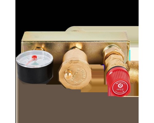 Группа безопасности котла ROMMER 3 бар, 1  (до 50 кВт) (в теплоизоляции) RVS-0004-055025 (RVS-0004-055025)