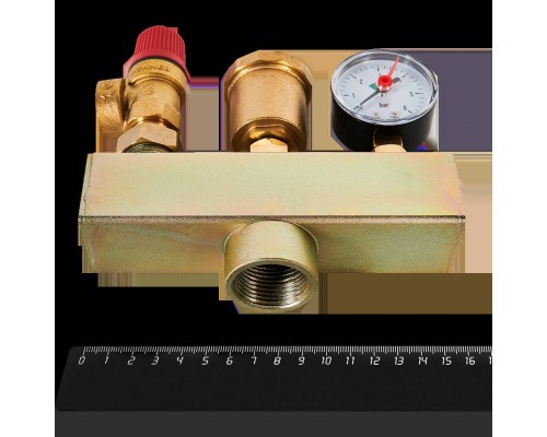 Группа безопасности котла ROMMER 3 бар, 1  (до 50 кВт) (в теплоизоляции) RVS-0004-055025 (RVS-0004-055025)