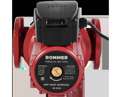 Насос циркуляционный фланцевый ROMMER PRF трехскоростной 40-180F 220V RPF-0001-40180220 (RPF-0001-40180220) Насос циркуляционный фланцевый ROMMER PRF трехскоростной 40-180F 220V RPF-0001-40180220 (RPF-0001-40180220)