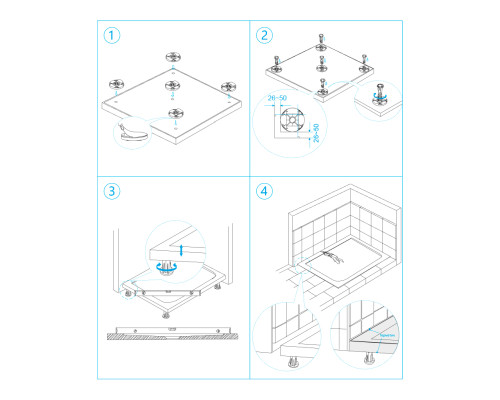 Душевой поддон прямоугольный RGW ST-W Белый  800x1400