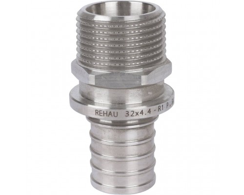 *11377521001 REHAU RAUTITAN Переходник из нерж. стали с наружной резьбой 32 - R 1 для труб из сшит полиэтил аксиальный (11377521001)