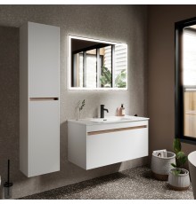 Мебель для ванной комнаты Sancos Smart 100 см белый глянец
