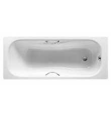 Стальная ванна Roca Princess-N 160x75 см, встраиваемая, на ножках, с ручками, с антискользящим покрытием