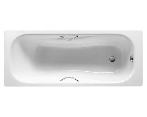 Стальная ванна Roca Princess-N 160x75 см, встраиваемая, на ножках, с ручками, с антискользящим покрытием