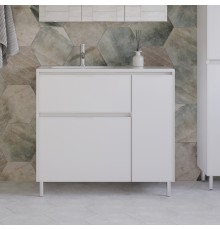 Тумба с раковиной Style Line Барселона 90 Люкс Plus L, с бельевой корзиной