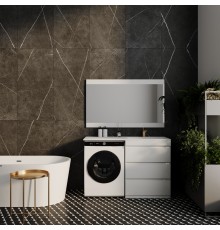 Мебель для ванной комнаты Style Line Даллас 130 Люкс Plus напольная, белая, 3 ящика R