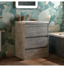 Тумба с раковиной Art Max Family 60, напольная, Cemento Veneto