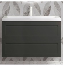 Тумба с раковиной Art Max Platino 90, подвесная, серый матовый