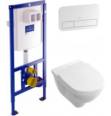 Комплект Унитаз подвесной Villeroy   Boch O.Novo 5660 H101 alpin + Кнопка Viconnect 9224 9068 белая + Инсталляция 9224 6100