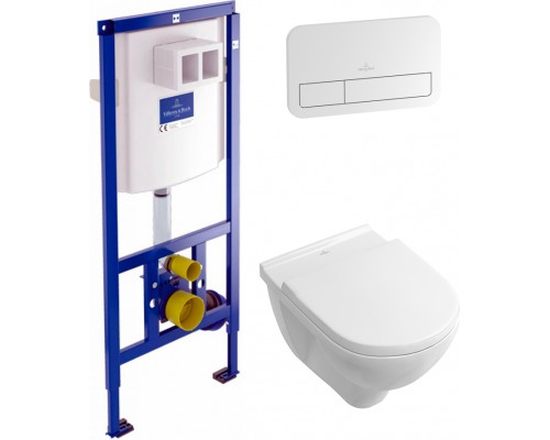 Комплект Унитаз подвесной Villeroy   Boch O.Novo 5660 H101 alpin + Кнопка Viconnect 9224 9068 белая + Инсталляция 9224 6100