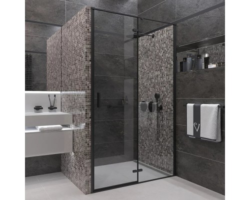 Душевая дверь в нишу Veconi Vianno VN-73B 100 см, профиль черный