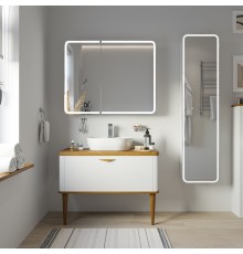 Мебель для ванной комнаты VOQ Maestro 100 ultra white natural walnut