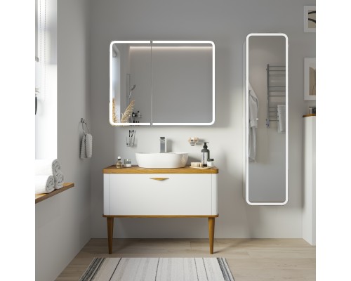 Мебель для ванной комнаты VOQ Maestro 100 ultra white natural walnut