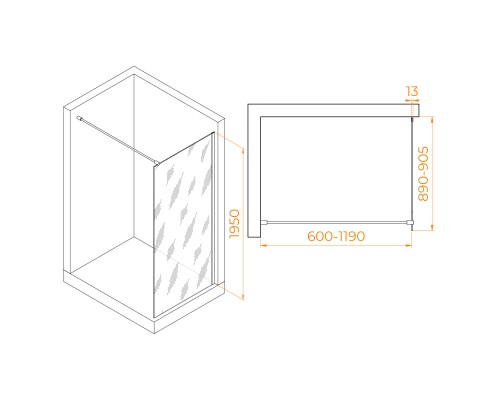 Душевая перегородка RGW WA-010 900