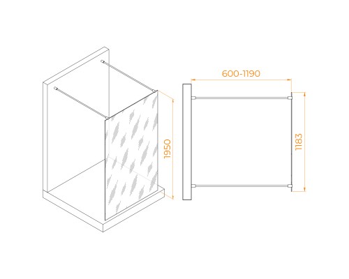 Душевая перегородка RGW WA-016 1200
