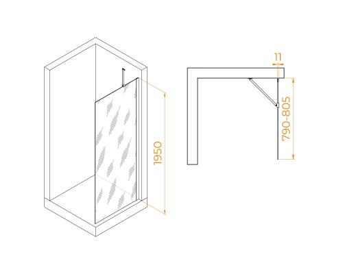 Душевая перегородка RGW WA-102 800 Душевая перегородка RGW WA-102 800