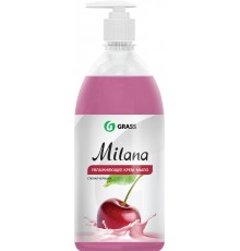 Крем-мыло Grass Milana спелая черешня, с дозатором, гипоаллергенное, увлажняющее, 1000 мл