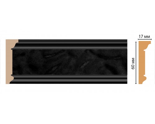 Плинтус потолочный DECOMASTER D216-195 (60*17*2400мм)