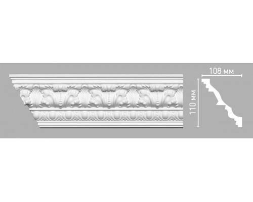 Плинтус потолочный с рисунком DECOMASTER 95096 (110х108х2400мм)