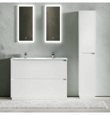 Мебель для ванной комнаты Sancos Libra Floor 120 белый глянец, двойная белая раковина CN7004
