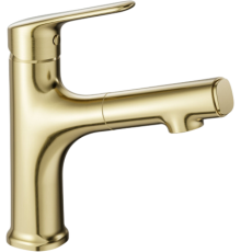 Смеситель для раковины Wonzon   Woghand WW-AE4151-BG с выдвижным изливом, брашированное золото