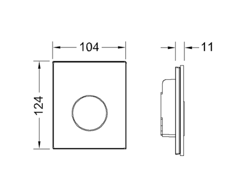 TECEloop Urinal Панель смыва, цвет: стекло черное/хром матовый. 9242655 TECEloop Urinal Панель смыва, цвет: стекло черное/хром матовый. 9242655