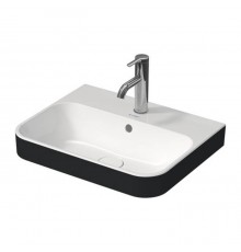 Duravit Happy D.2 Plus Раковина накладная, 50х40см., с 1 отв., выпуск с керамической крышкой, WonderGliss, цвет: Anthracite matt/белый. 23605061601
