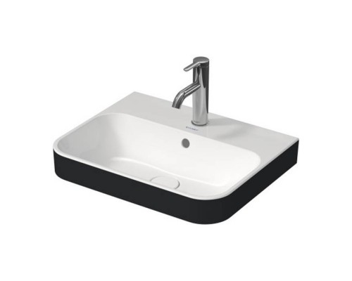 Duravit Happy D.2 Plus Раковина накладная, 50х40см., с 1 отв., выпуск с керамической крышкой, WonderGliss, цвет: Anthracite matt/белый. 23605061601